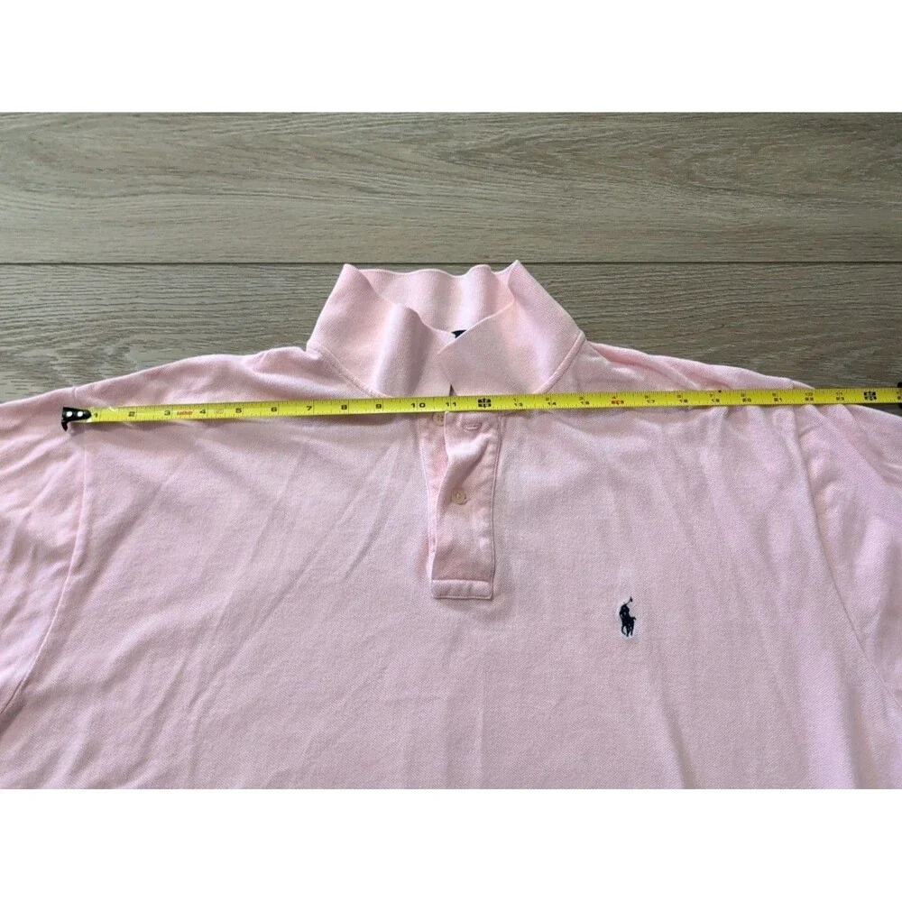 POLO RALPH LAUREN MEN's SIZE XXL LIGHT PINK POLO SHIRT W/PONY LOGO EUC